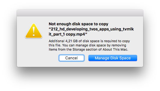 Disk Space Warning